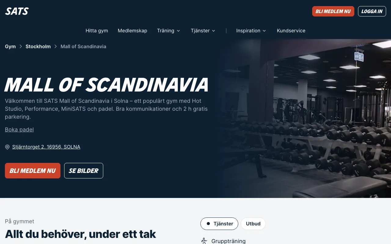 SATS Mall of Scandinavia
