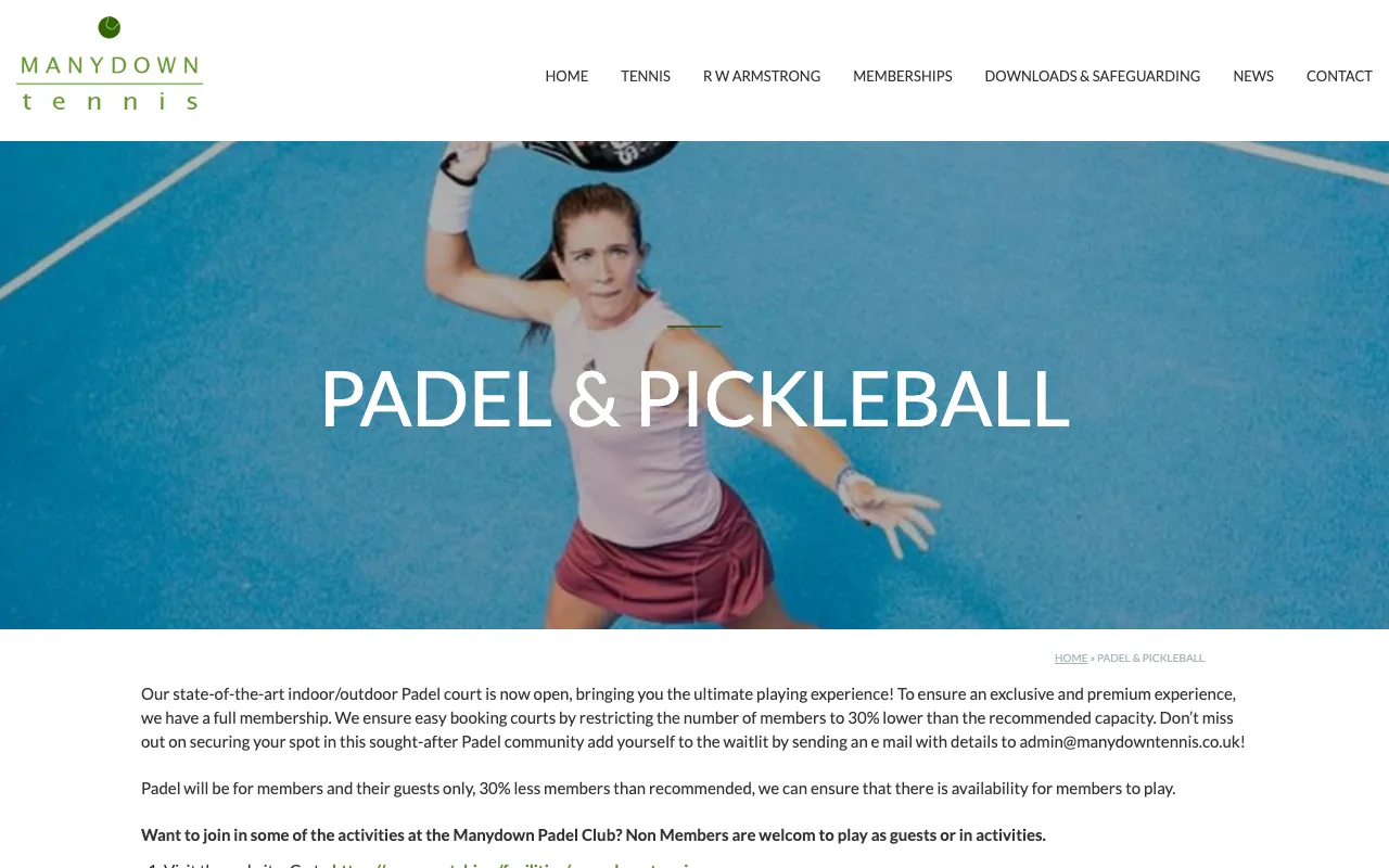 Manydown Tennis, Padel and Pickleball Club