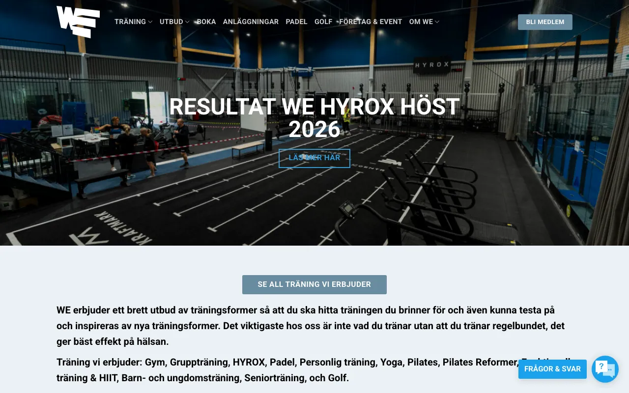 WE Sporthall - padel, Hyrox, gym, functional fitness och golf
